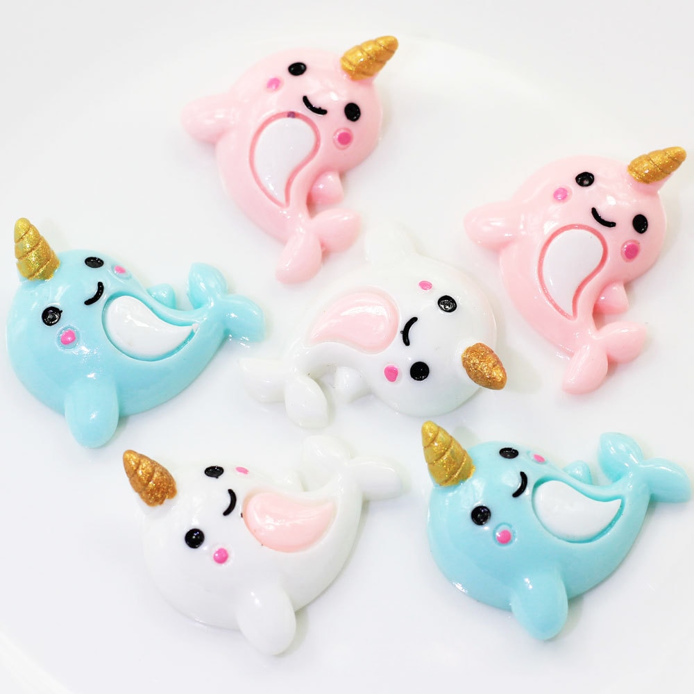 5 Pcs/lot Creative Unicorn Dolphin Polymer Slime Charms Toy for Children