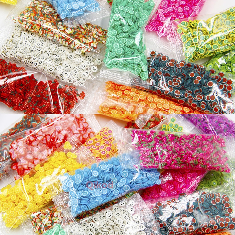 800pcs DIY Slimes Addition Soft Fruit Slice for Charms Beads