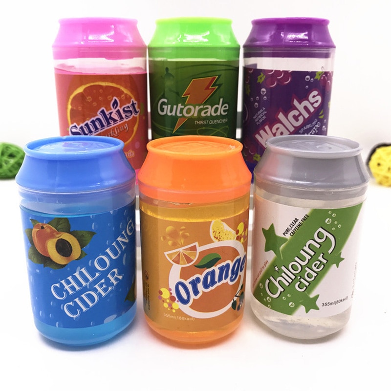 Cute 6 color cans of Slime crystal mud DIY transparent jelly mud blowing bubbles