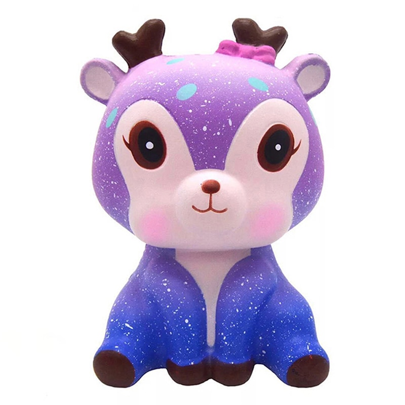 Jumbo Kawaii Colorful Galaxy Deer Squishy