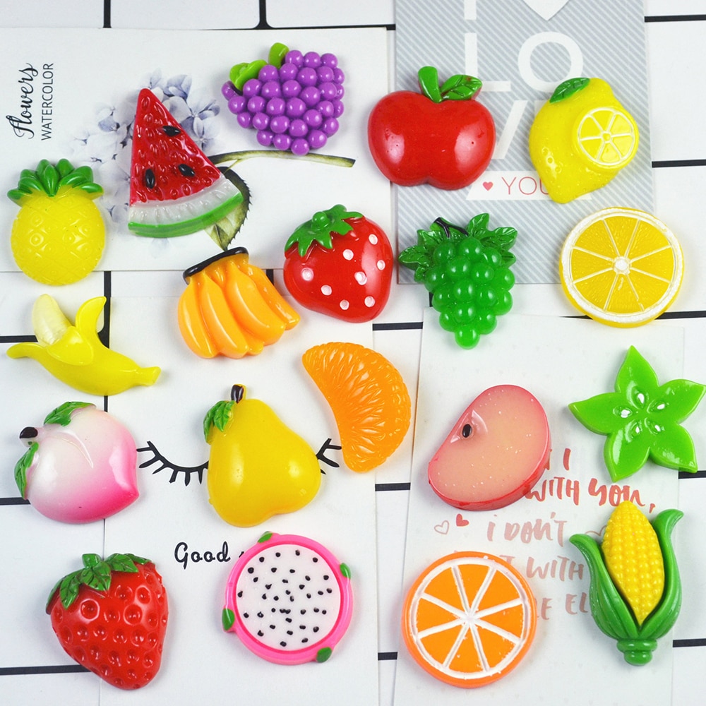 10Pcs/lot Colorful Fruit Charms Slime Filler Stress Relief