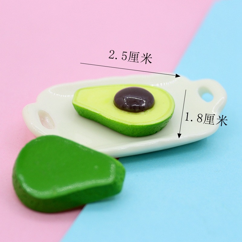 10pcs Resin Avocado Slime Charms Supplies Addition Accessories - Image 4