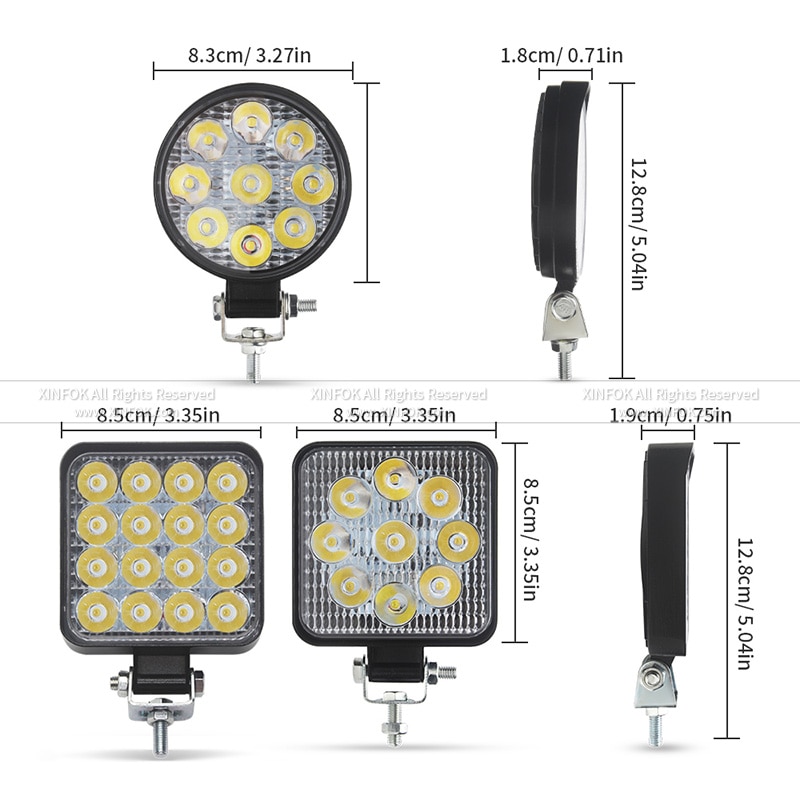 2 PCS Car Work Light LED COB Chips 27 watts 48 watts DC 12 24 volts Auto Lighting Light Bulbs - Image 3