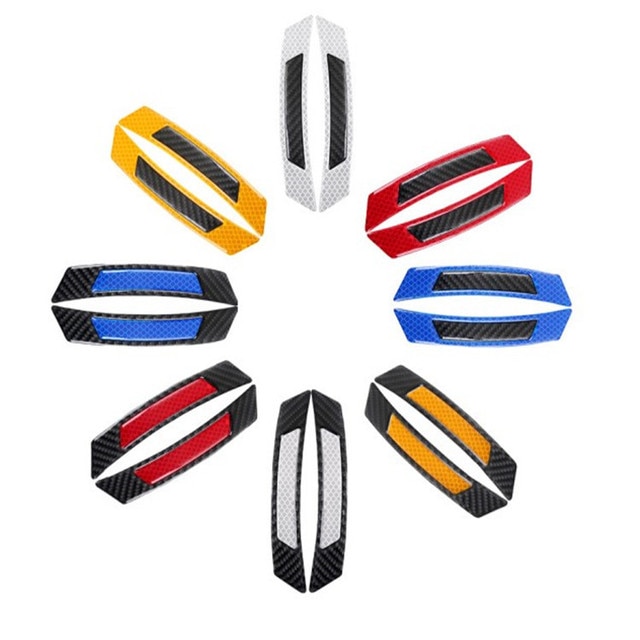 2 Pcs Car Reflective Strip Sticker Car Styling Safety Warning Mark Light Reflector Night Driving Decor Car Exterior Accessories - Image 2