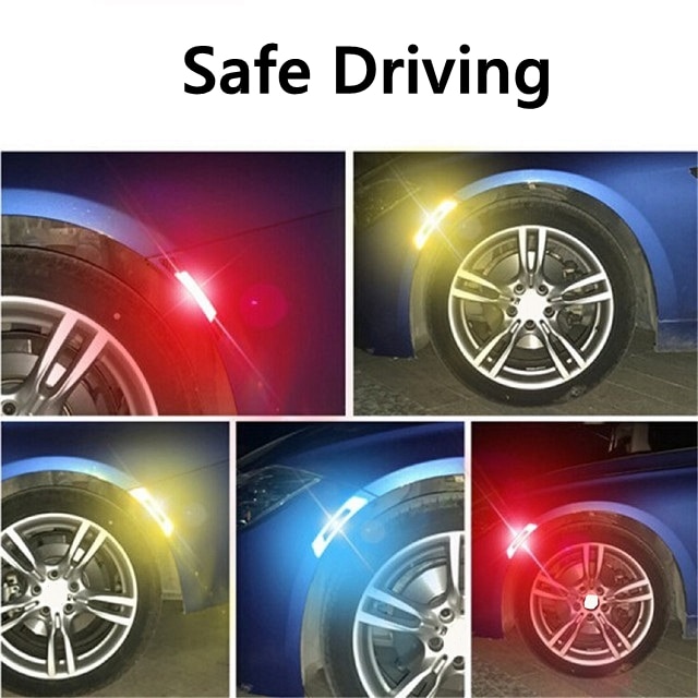 2 Pcs Car Reflective Strip Sticker Car Styling Safety Warning Mark Light Reflector Night Driving Decor Car Exterior Accessories - Image 4