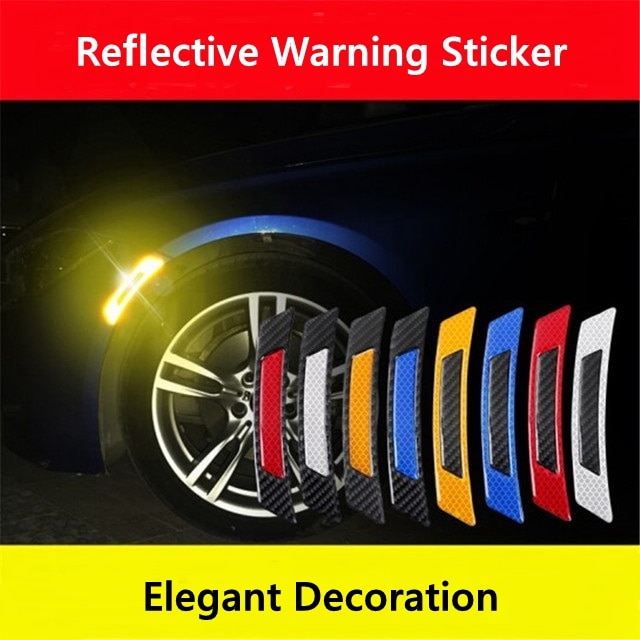 2 Pcs Car Reflective Strip Sticker Car Styling Safety Warning Mark Light Reflector Night Driving Decor Car Exterior Accessories - Image 5