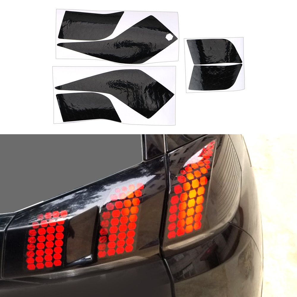 LEEPEE Honeycomb Taillight Sticker Film 1 Set Exterior Accessories For Peugeot 3008 4008 5008 Modified Car sticker