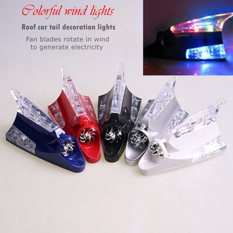 Universal Car Top Tail Wing Exterior Wind Power LED Decorative Lights Car Exterior Decorative Color Atmosphere Lights