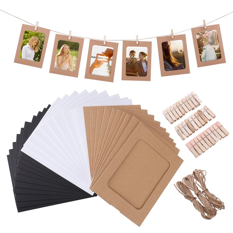 10 Pcs Combination Paper Frame with Clips