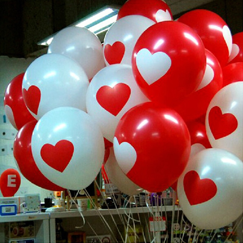 10pcs/lot 12 inch Red Love Heart latex balloons