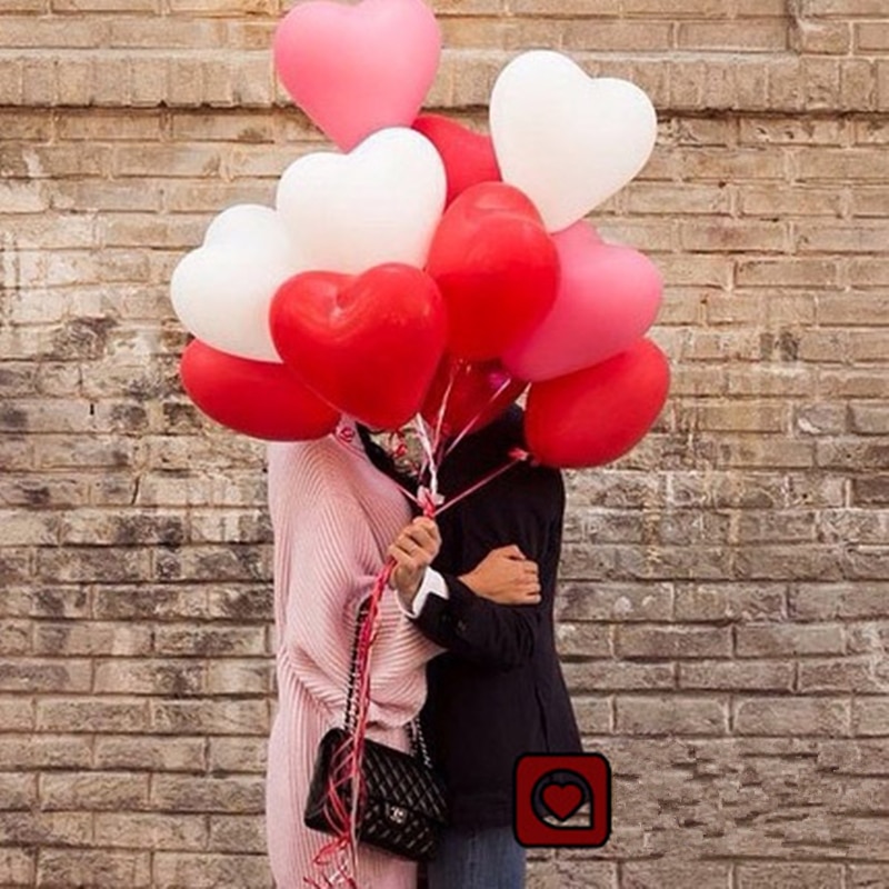 10pcs/lot 12inch red pink white Love Heart Latex Helium Balloons