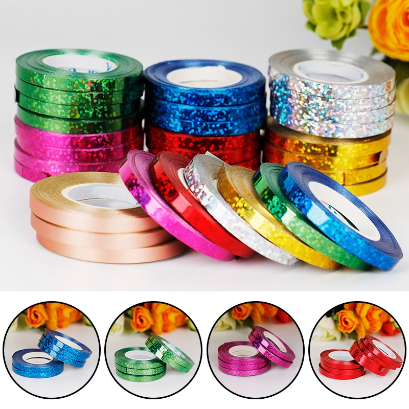 5mm*10m Balloon Ribbon Gold Silver Laser Rope Wedding Birthday Party DIY Decoration Wrapping Tap Balloon Accessories