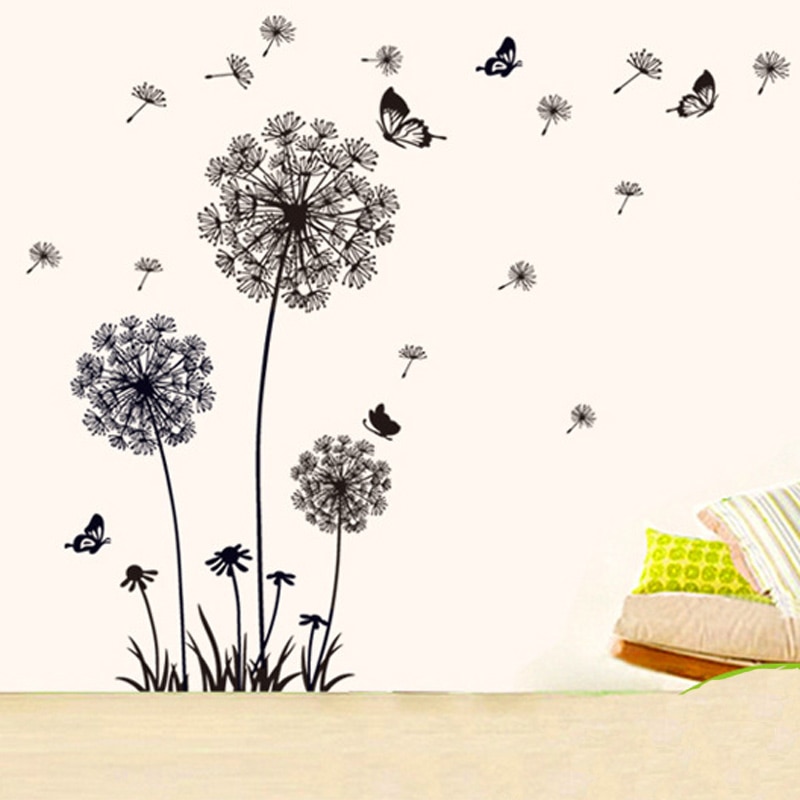 Black Dandelion Wall Sticker butterflies on the wall - Image 3