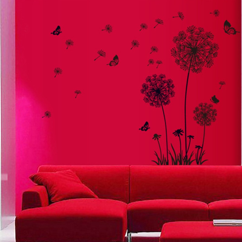 Black Dandelion Wall Sticker butterflies on the wall - Image 4