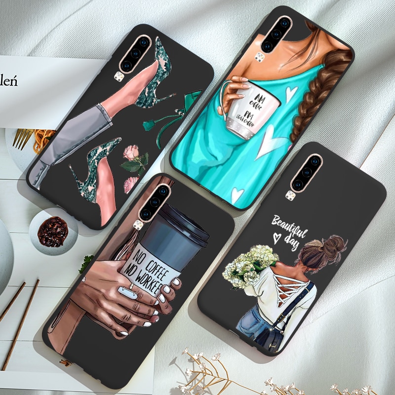 Boss Girl Silicone Case FOR Huawei P30 PRO P20 Lite P10 P40 E P Smart Z Plus 2018 2019 2020 Mate 20 10 Nova 5T Y5 Y6 Phone Cover