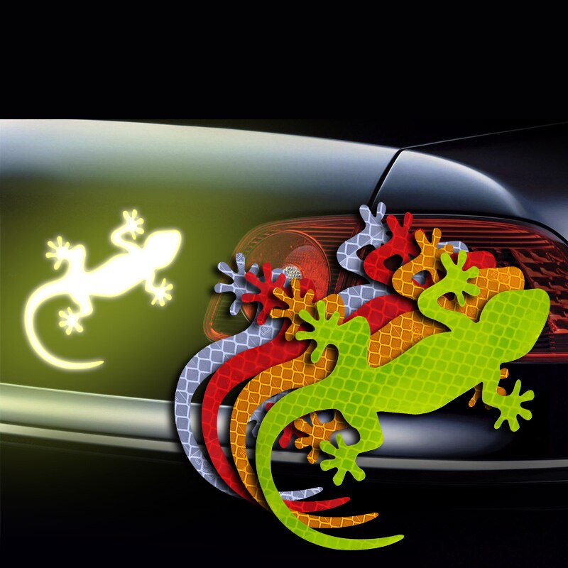 Car Reflective Sticker Safety Warning Mark Cars Auto Exterior Accessories Night Driving Warning Gecko Strip Light Reflector