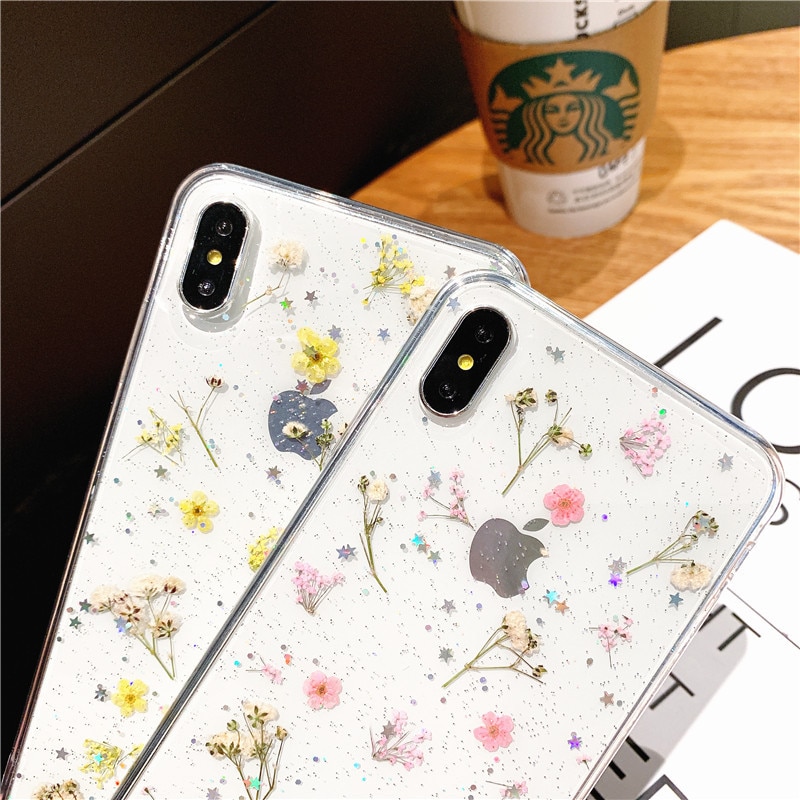 Dry flower case for iphone 11 12 pro XS Max X XR 6s 7 8 Plus SE 2020 phone cases Real floret cover for iPhone 11 Pro 12mini case - Image 2