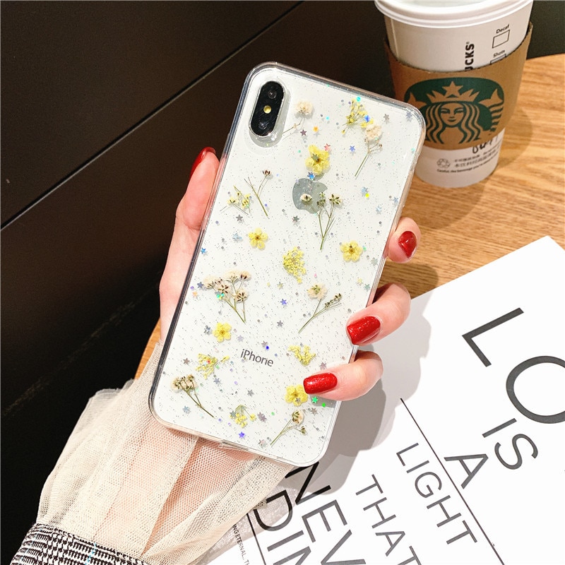 Dry flower case for iphone 11 12 pro XS Max X XR 6s 7 8 Plus SE 2020 phone cases Real floret cover for iPhone 11 Pro 12mini case - Image 3
