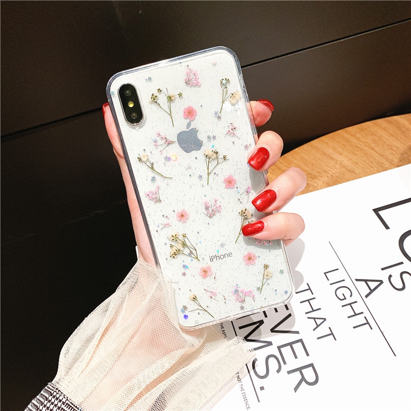 Dry flower case for iphone 11 12 pro XS Max X XR 6s 7 8 Plus SE 2020 phone cases Real floret cover for iPhone 11 Pro 12mini case - Image 4