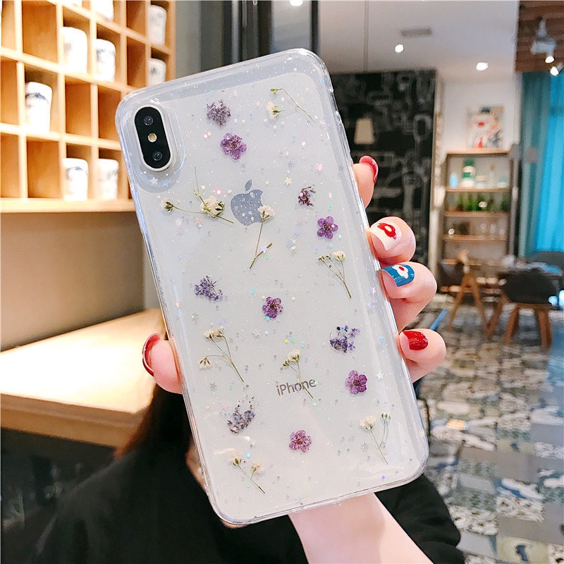 Dry flower case for iphone 11 12 pro XS Max X XR 6s 7 8 Plus SE 2020 phone cases Real floret cover for iPhone 11 Pro 12mini case - Image 5