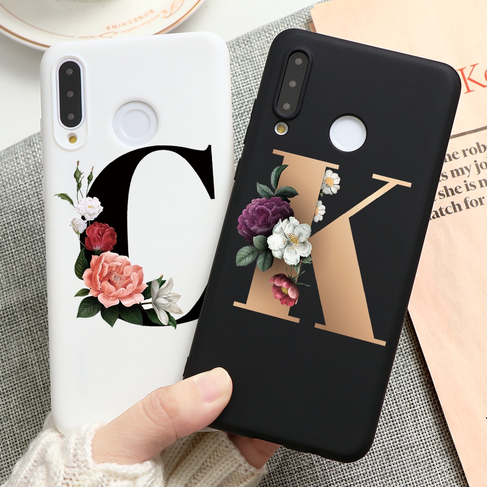 Fashion Customized initial Soft Silicon Case For Huawei P30 Lite p30lite Cover For Huawei P30 Pro Phone Cases fundas p 30 p30pro