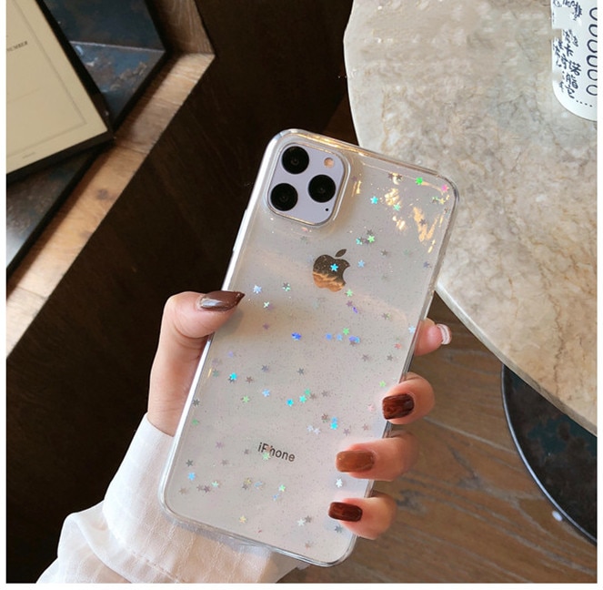 Star Bling Glitter Phone Case for I phone 11 Pro Max Back Love Heart Cover for Iphone12 Pro X max 7 6 8 Plus Mini - Image 2