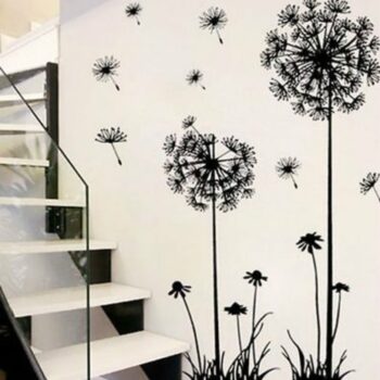 Hot black dandelion sitting room bedroom wall stickers