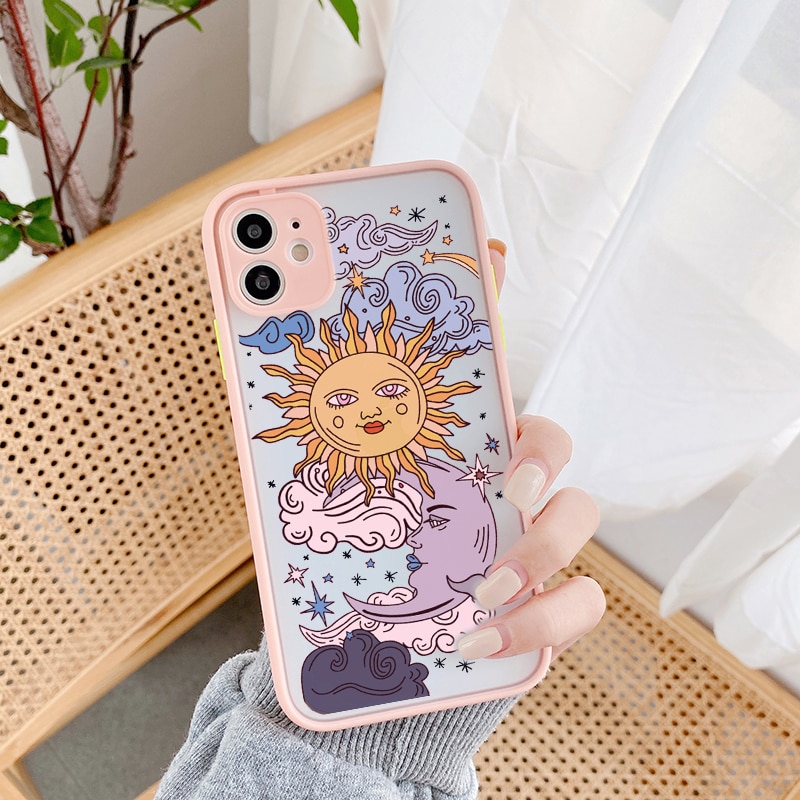 Funny Sun Moon Face Shockproof Phone Case For iPhone 11 Pro 12 7 XS MAX X XR SE20 8 Plus Soft TPU Matte Candy Back Cover - Image 3