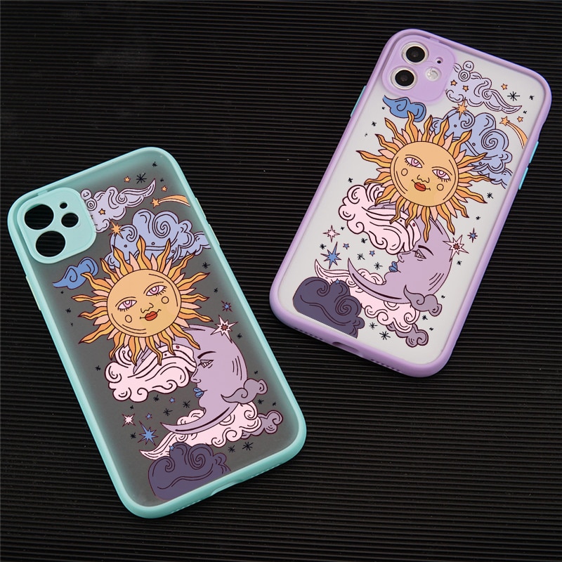 Funny Sun Moon Face Shockproof Phone Case For iPhone 11 Pro 12 7 XS MAX X XR SE20 8 Plus Soft TPU Matte Candy Back Cover - Image 4
