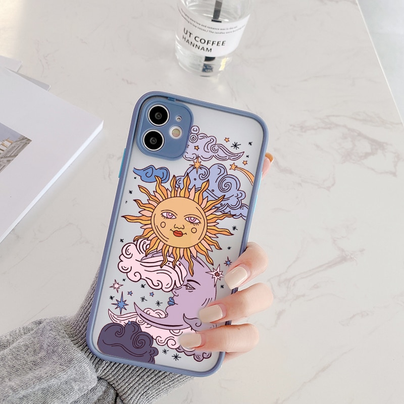 Funny Sun Moon Face Shockproof Phone Case For iPhone 11 Pro 12 7 XS MAX X XR SE20 8 Plus Soft TPU Matte Candy Back Cover - Image 5