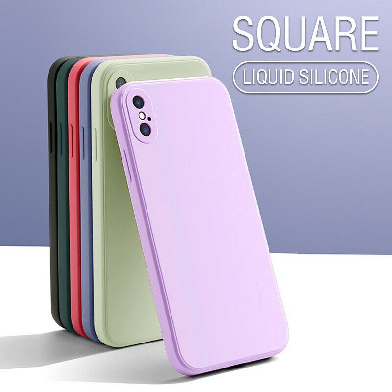 Luxury Original Square Liquid Silicone Phone Case For iPhone 12 11 Pro Max Mini XS X XR 7 8 Plus SE 2 Thin Soft Cover Candy Case - Image 3