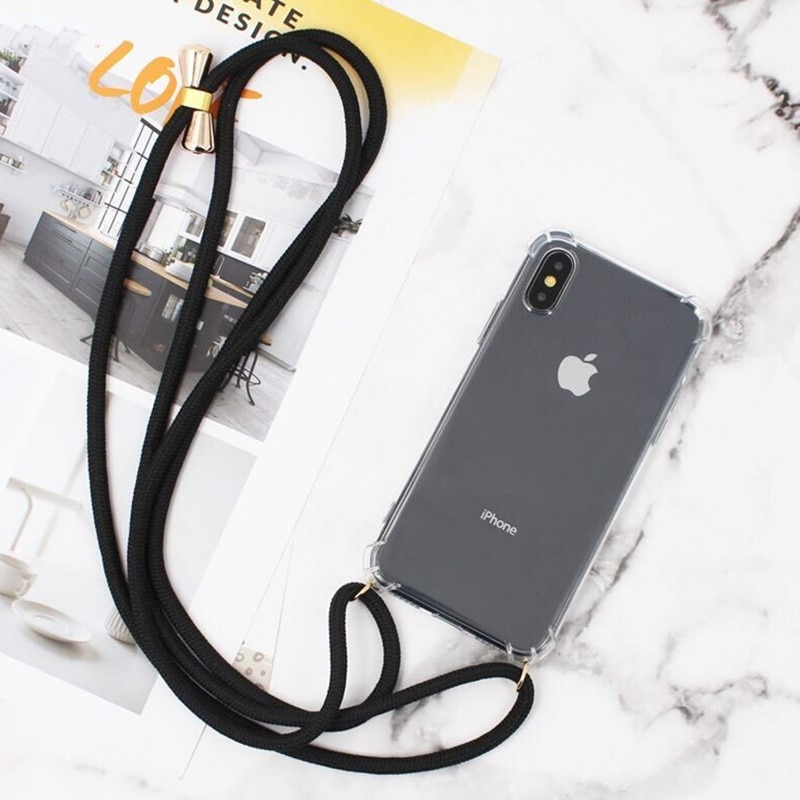 Luxury Transparent Phone Case Crossbody Necklace Cord Lanyards Rope For iPhone 12 Mini 6 6S 7 8 Plus X XR XS 11