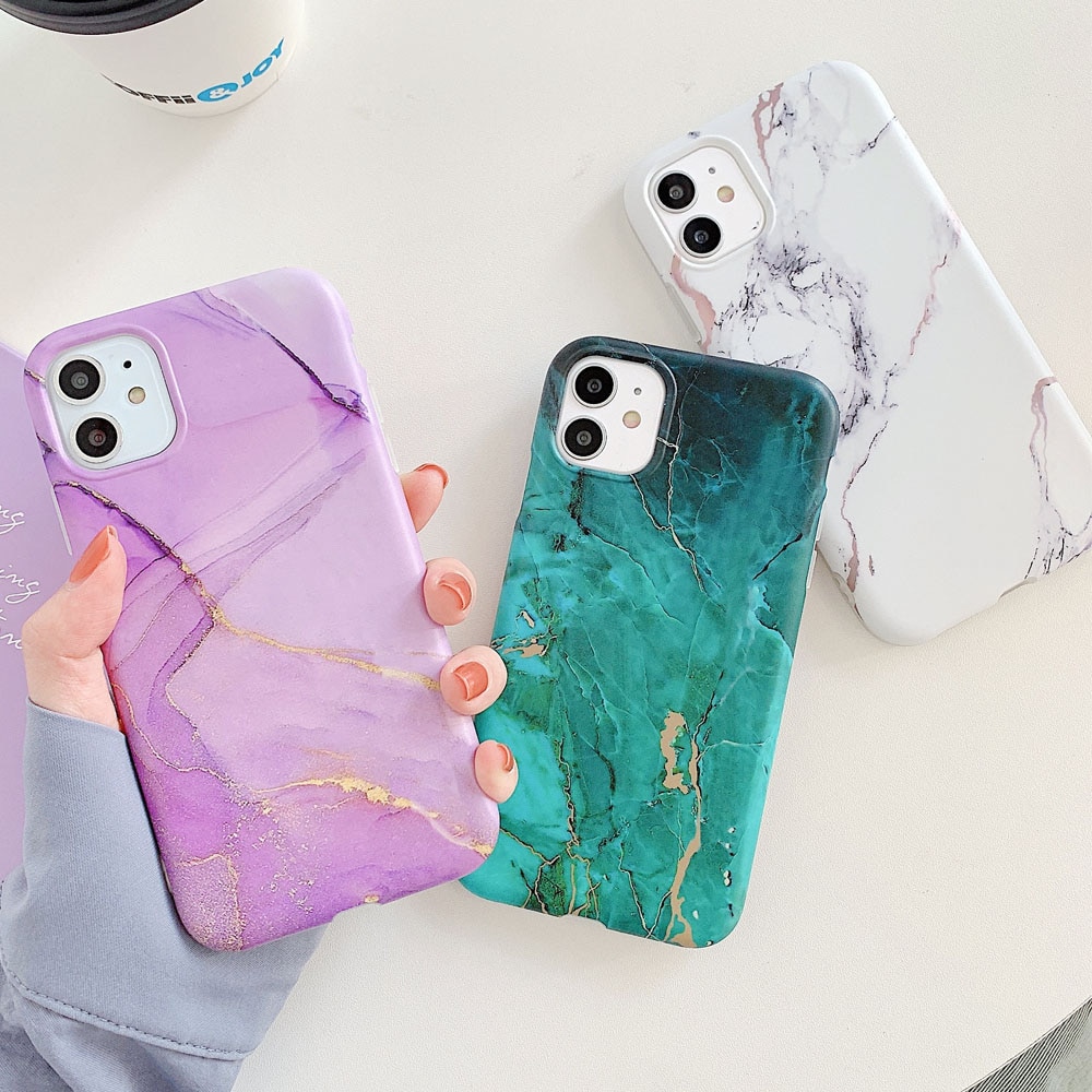 Marble Crack Matte Phone Cases For iphone 12 mini 11 Pro Max SE 2020 XS Max XR X 7 8 Plus Case Cover Silicone Soft TPU IMD Back