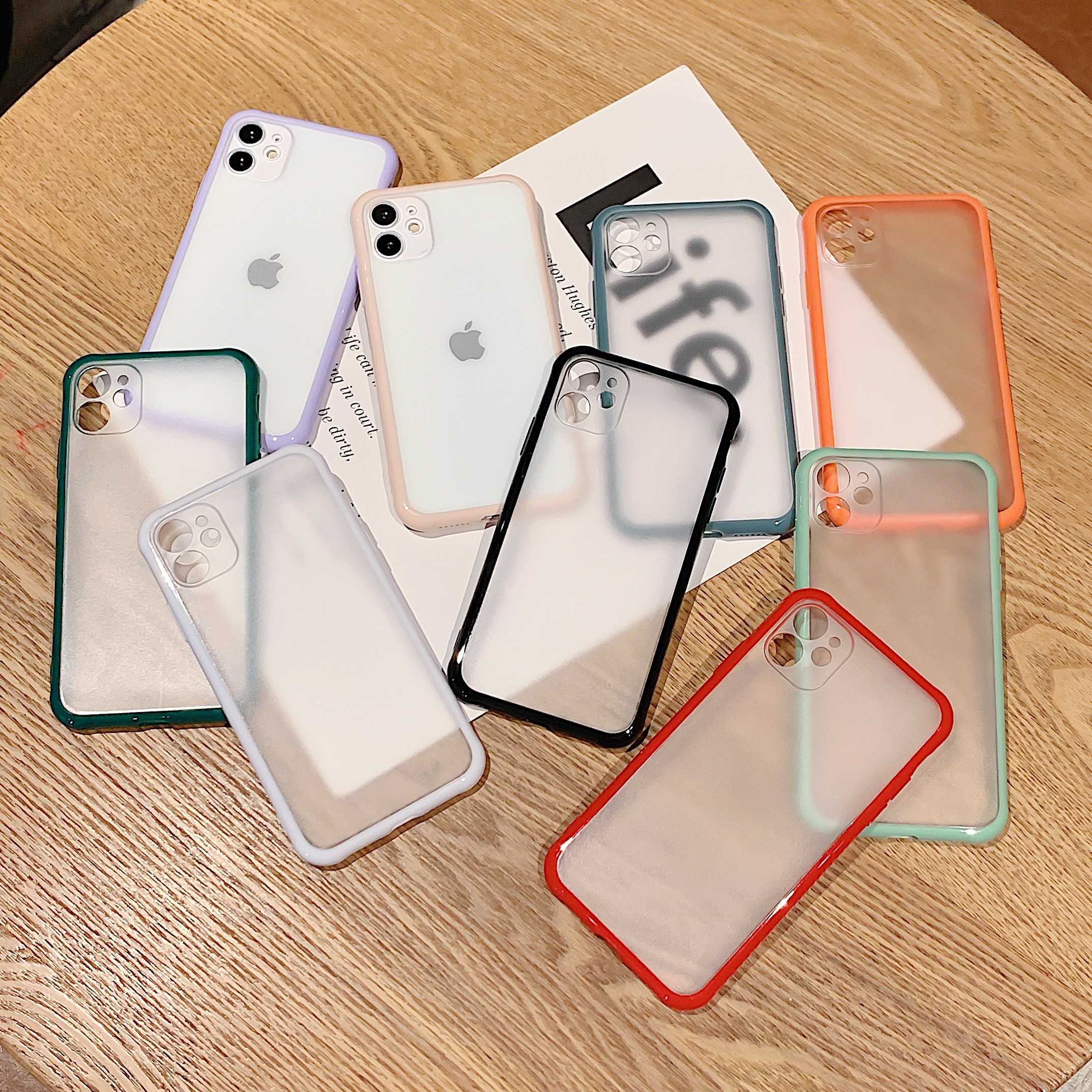 Transparent Phone Case For iPhone 12 11 Pro X Xs MAX XR 6 6s 7 8 Plus Camera Protection Candy Color Cover Case - Image 2