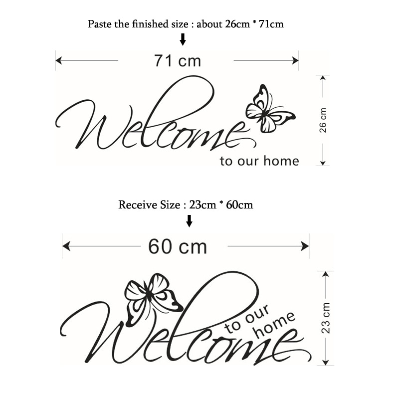 'Welcome To Our Home' Text Patterns wall sticker - Image 2