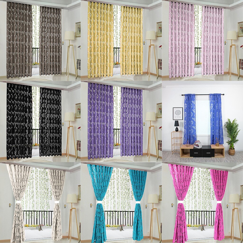 100*130CM Lace Window Curtain Tulle Perspective Voile Hanging Bay Windows Drape