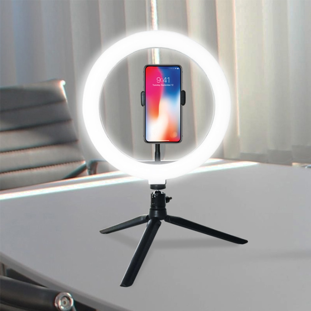 LED Ring Light Studio Photo Video Dimmable Lamp Tripod Stand Selfie Camera Phone Ringlight for Photography Lighting Self Make up