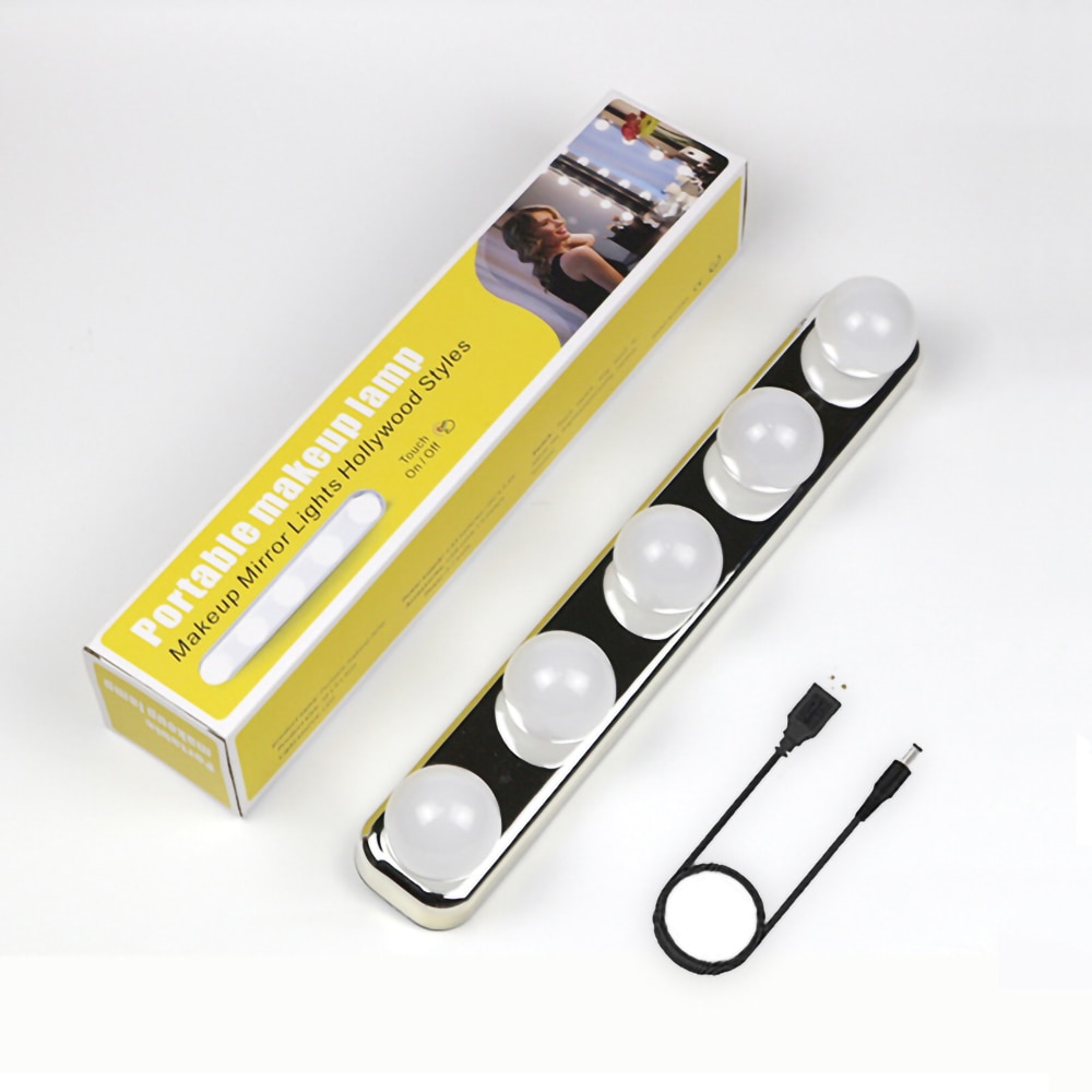 USB  Mirror Light 5 LED Bulbs Vanity Light Color Temperature Adjustable Hollywood make up lights Battery Powered - Image 5