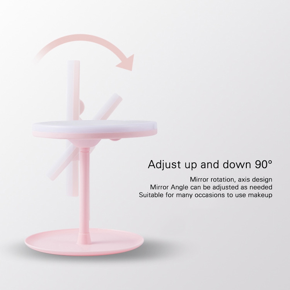 Led Light Makeup Mirror Storage LED Face Mirror Adjustable Touch Dimmer USB Led Vanity Mirror Table Desk Cosmetic Mirror - Image 4