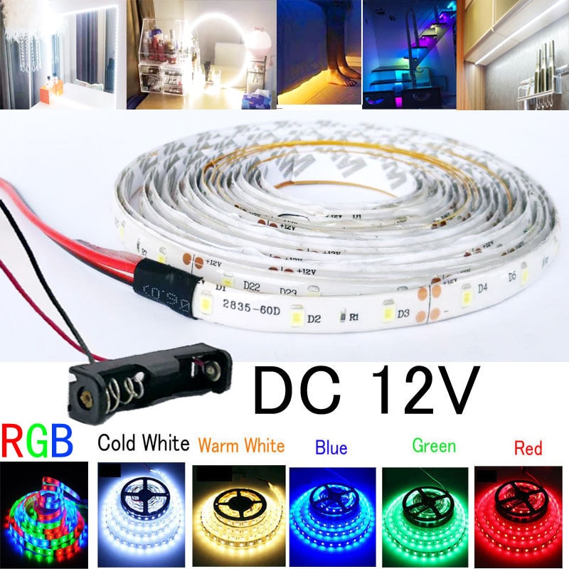 Led Strip Light makeup Lightings Decoration 1m-5m Tape Ribbon Home Bedroom Decor Led Bulb Wall lamp Make Up Mirror Light