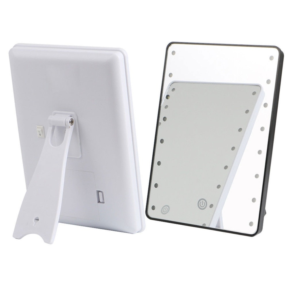 Makeup Mirror with 8/16 LEDs Cosmetic Mirror with Touch Dimmer Switch Battery Operated Stand for Tabletop Bathroom Travel - Image 3